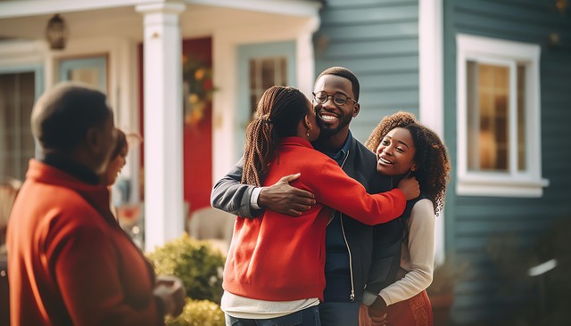 HAULNewHousing -Test - Rev 4 24 640-ai-generative-happy-black-couple-first-time-home-owners-handshaking-realtor-insurer-landlord-bank-worker-at-meeting-african-family-customers-make-real-estate-deal-for-rent-house-purchase-or-mort