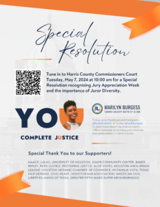 HCDCO Commissioners Court Resolution Jury Appreciation Week 2024 flyer 2